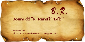 Bosnyák Renátó névjegykártya